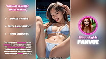 Hot AI-Generated Asian Babes - Photo Collection | Night Pool