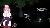 Hentai game. Beautiful nun has sex on the hill.