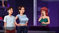 Hot Stepmom Debbie in Seductive Sexy Dress Begs Him to Kiss Her - Summertime Saga 3D Porn Game