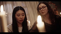 Nerdy Vampire Leana Lovings Bites Rikako Katayama - Asian Babe Transforms into Pussy Craving Lesbian